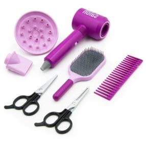   7 Részes Fodrászszalon Kis Hajszobrászoknak – Játék Fodrászkészlet Fésűkkel, Ollókkal, Hajszárítóval