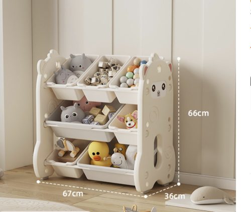 Műanyag játéktároló polc 67x36x66cm