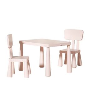 Gyermek asztal+ 2 szék rózsaszín