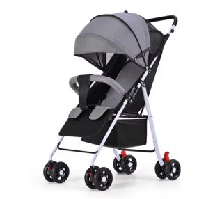    Kompakt sportbabakocsi állítható háttámlával szürke-fekete