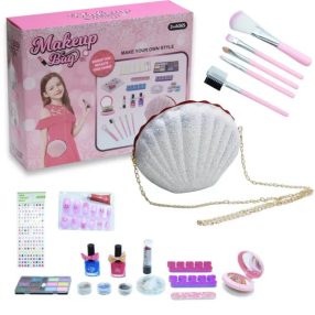   Gyermek Smink És Körmös Készlet Kagyló Alakú Kistáskával 