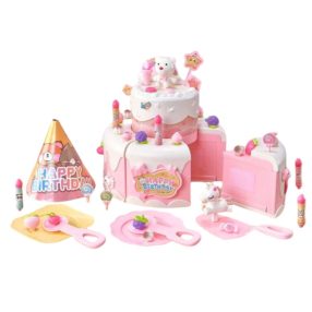   Születésnapi torta, 16 darabos, tépőzáras, zene, fények, konyha, rózsaszín