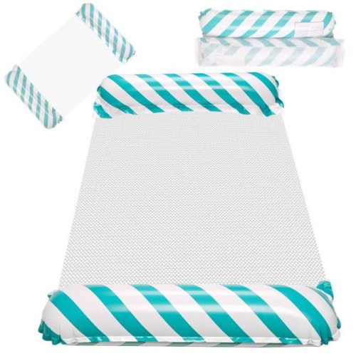 Felfújható strandmatrac függőágy vízi nyugágy karosszék úszómedencéhez kék