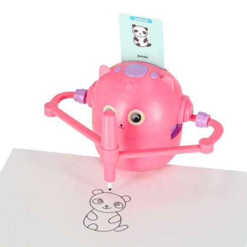 Oktatási robot interaktív tanulási rajz írókészlet flash kártyák markerek rózsaszín