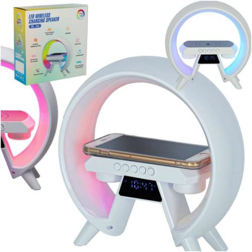 LED éjszakai fény játékra RGB hangszóró induktív töltő rádiós ébresztőóra