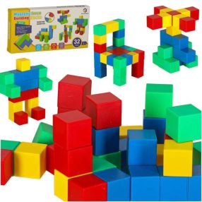   Kocka mágneses blokkok, kocka, kockafigurák, mágnes, 32 db