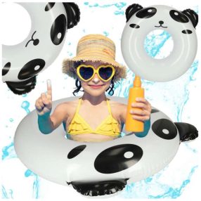   Úszógyűrű, felfújható gyűrű, strandgyűrű, panda, 80 cm, max 60 kg