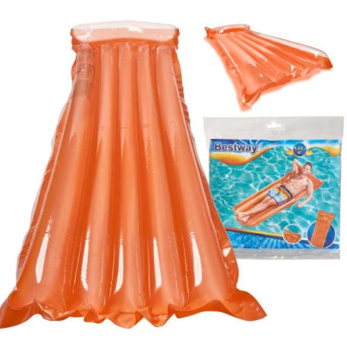 Felfújható strandmatrac úszáshoz a medence vizében BESTWAY 44013 narancssárga 90kg 183cm