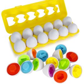   Alakhoz Illő Tojás 12db Montessori Szín És Forma Felismerő Játék Tojásban 