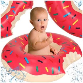   Felfújható úszógyűrű, fánk, rózsaszín, 50 cm, max. 20 kg, 3-6 éves korig