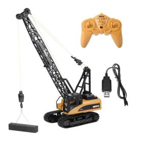   Fémdaru Távirányítóval, 1:14 Méretarány Rc Crane H-toys 1572 Lánctalpas 15 Csatornás 2,4 Ghz 1:14