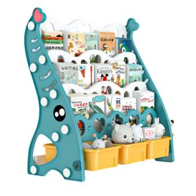  Gyerek könyvespolc Tároló dobozzal 55x25x56cm kék